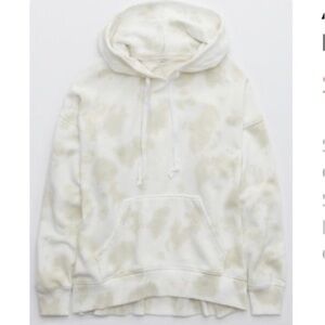 Aerie Weekend Oversized Hoodie Sweatshirt Cream Tie Dye Paradise Bound Small
